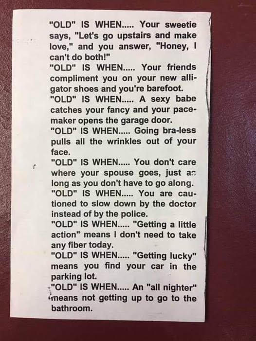 At what age do you consider someone old?