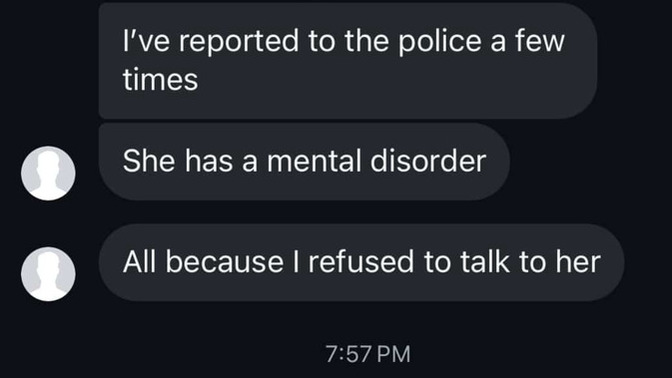 I crashed out and told a girl about him and he replies this? Why would he lie and say “because I refused to talk to her “?