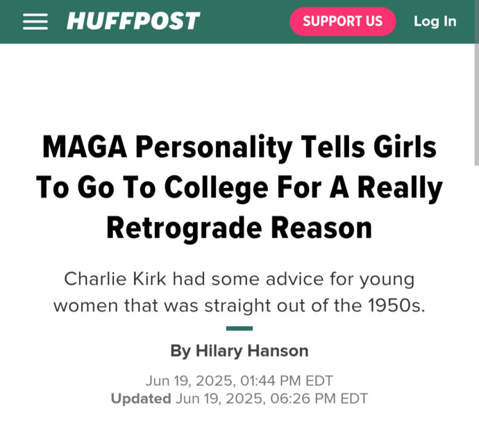 Political Activist Charlie Kirk Says Females Need To Attend College To Find A Husband And Not Obtain A Degree? What Are Your Thoughts?