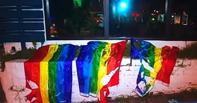 If dragging, tearing and burning the US flag is “freedom of expression”, how is doing the same to a rainbow flag a hate crime?