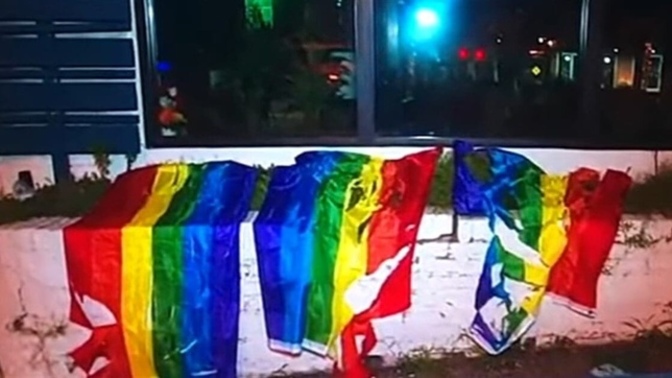 If dragging, tearing and burning the US flag is “freedom of expression”, how is doing the same to a rainbow flag a hate crime?