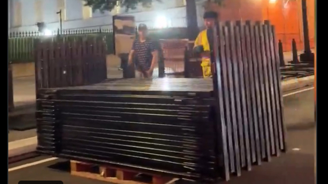 Security gates are erected around the White House and the treasury department Friday, June 27, 2025... any guesses why.. (Taking early bets)?