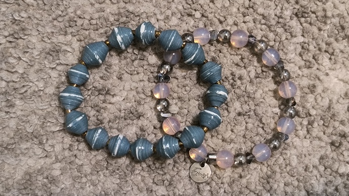 My bracelets (the blue one is a bit worn out but it's okay)