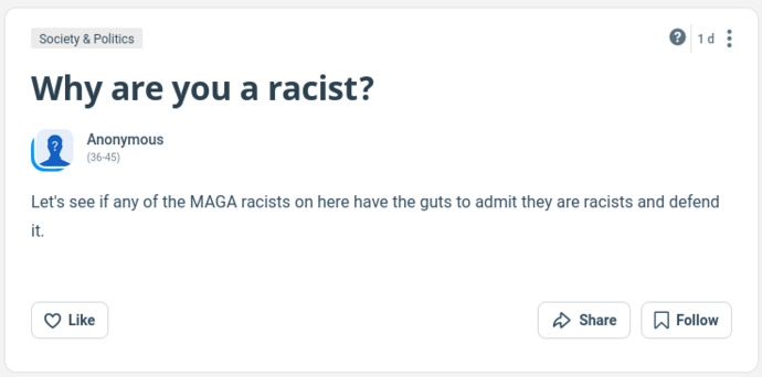 Why are you not a racist?