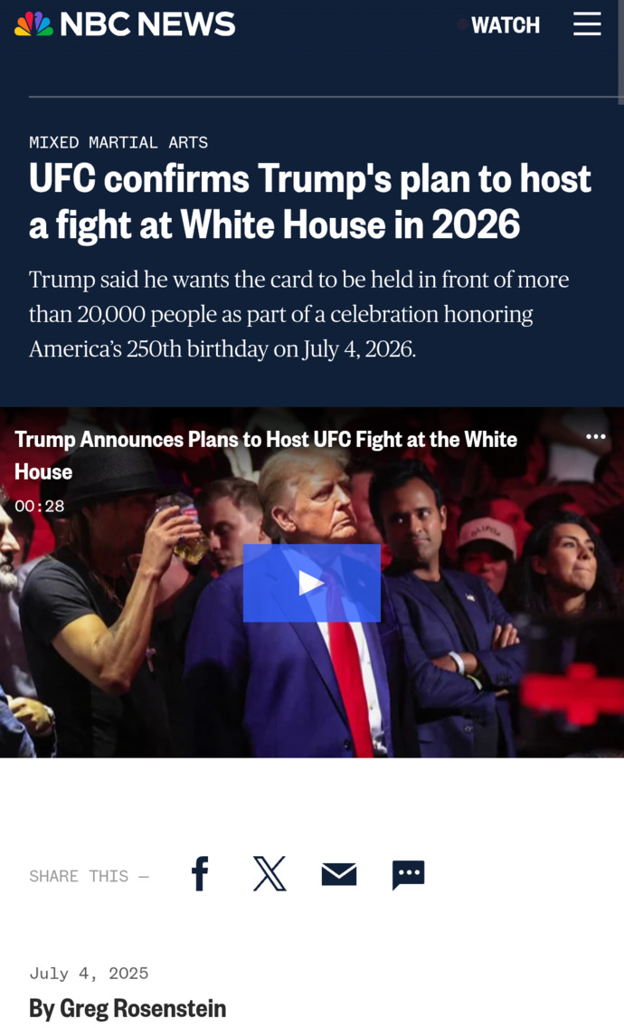 What Is Your Opinion With President Donald Trump Wanting To Host The UFC Fight At The White House?
