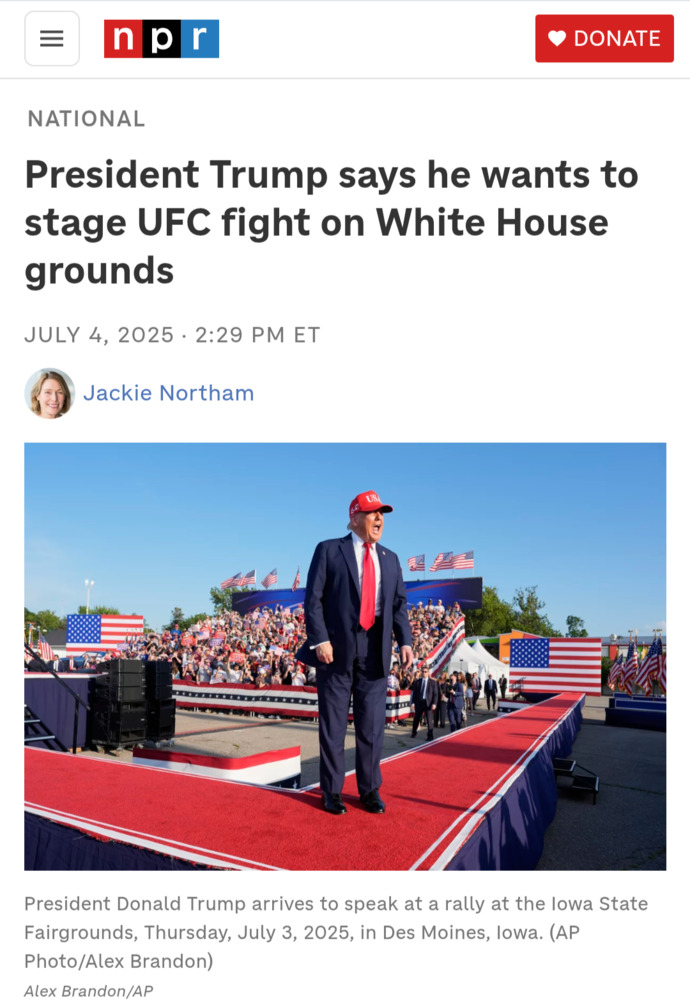 What Is Your Opinion With President Donald Trump Wanting To Host The UFC Fight At The White House?