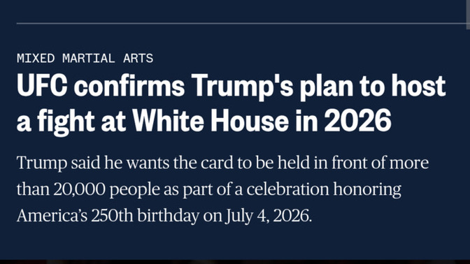 What Is Your Opinion With President Donald Trump Wanting To Host The UFC Fight At The White House?