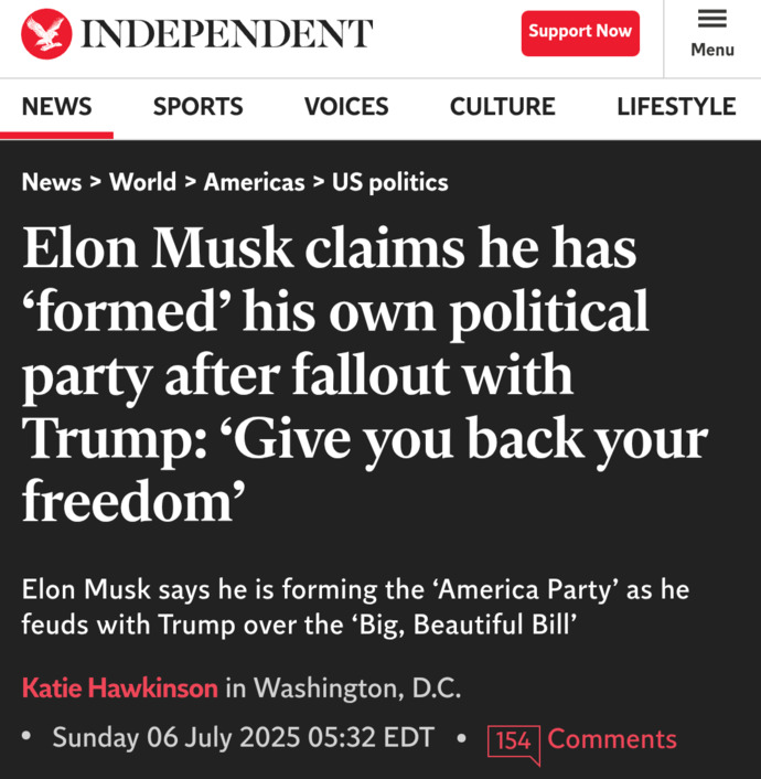 What Is Your Opinion On Elon Musk Attempting To Form His Own Political Party?