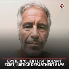 Thoughts on the Epstein list apparently not existing?