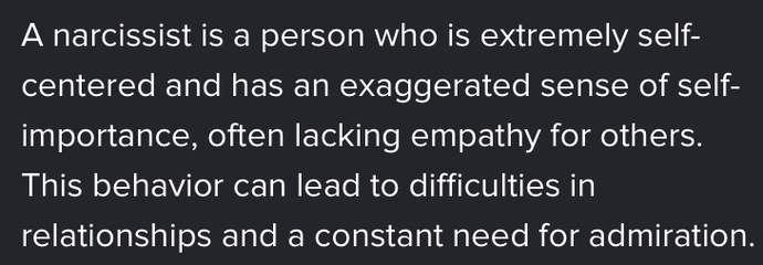Definition of narcissist.