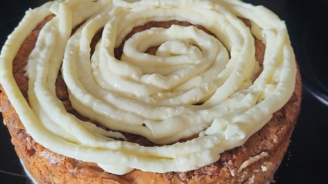 How does my cinnamon roll cheesecake look?