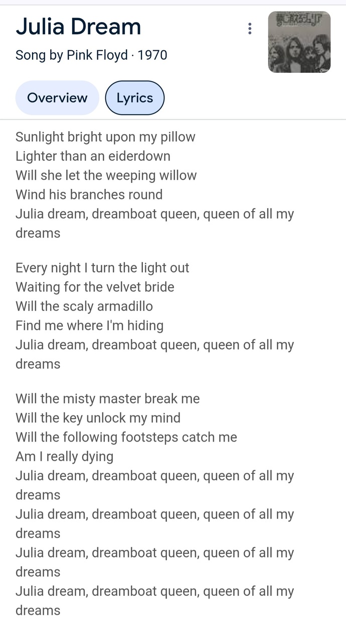 What do you think of David Gilmours first Pink Floyd song? Can anyone relate to the theme/lyrics?
