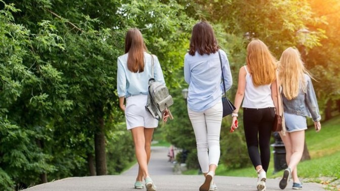 Hitting on a girl walking with her friends in a mall?