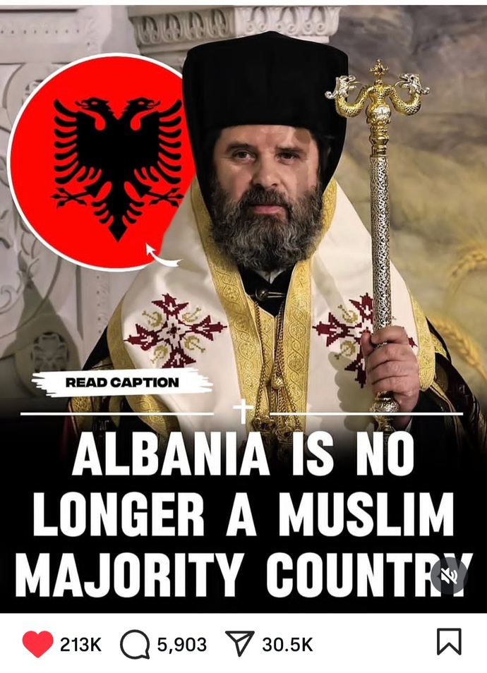 What are your thoughts on that for the first time in history, Muslims arent the majority in Albania?