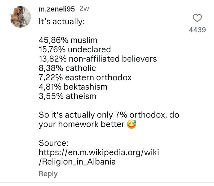 What are your thoughts on that for the first time in history, Muslims arent the majority in Albania?