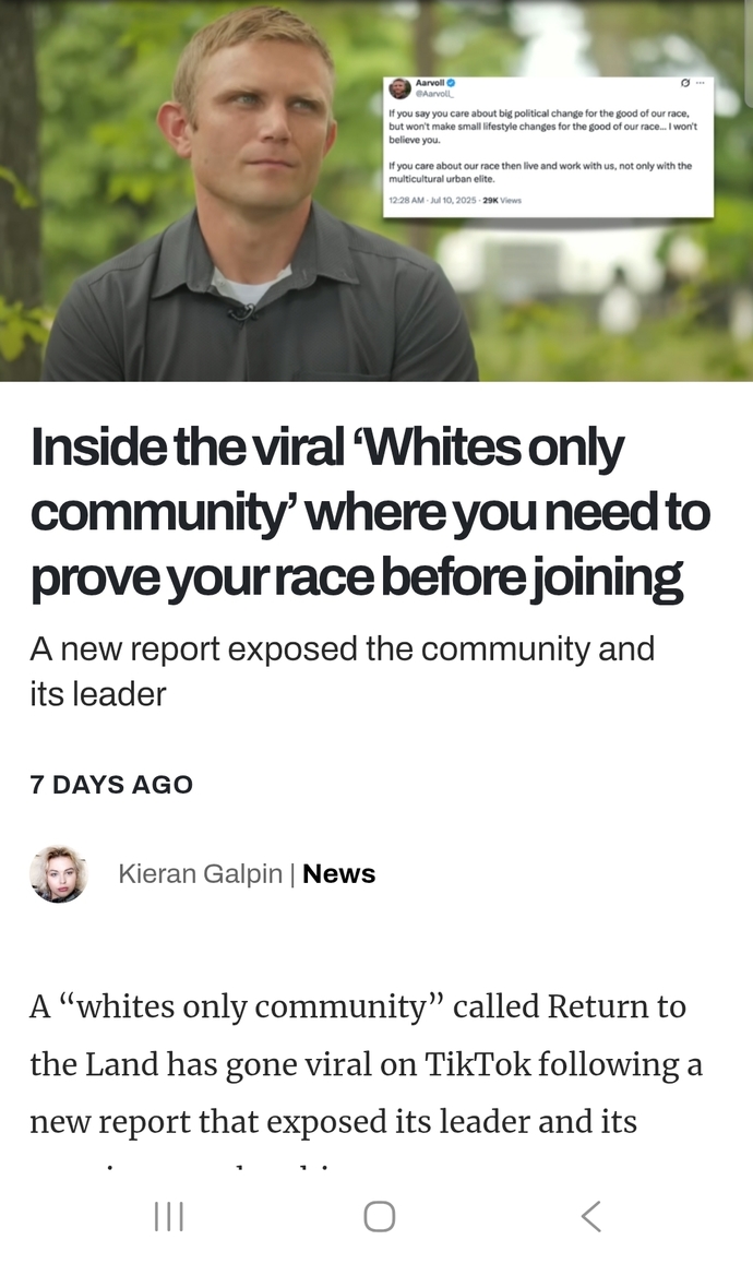 Thoughts on Whites only Town in Akansas. Should White Christians be allowed their own safe spaces?