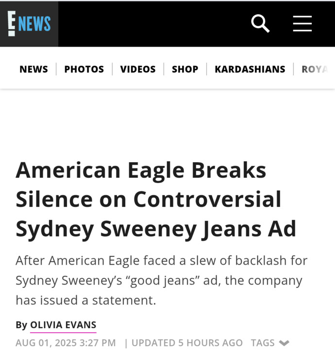 American Eagle Breaks Their Silence And Defense Sydney Sweeney Over Controversial American Eagle Ad, What Are Your Thoughts?
