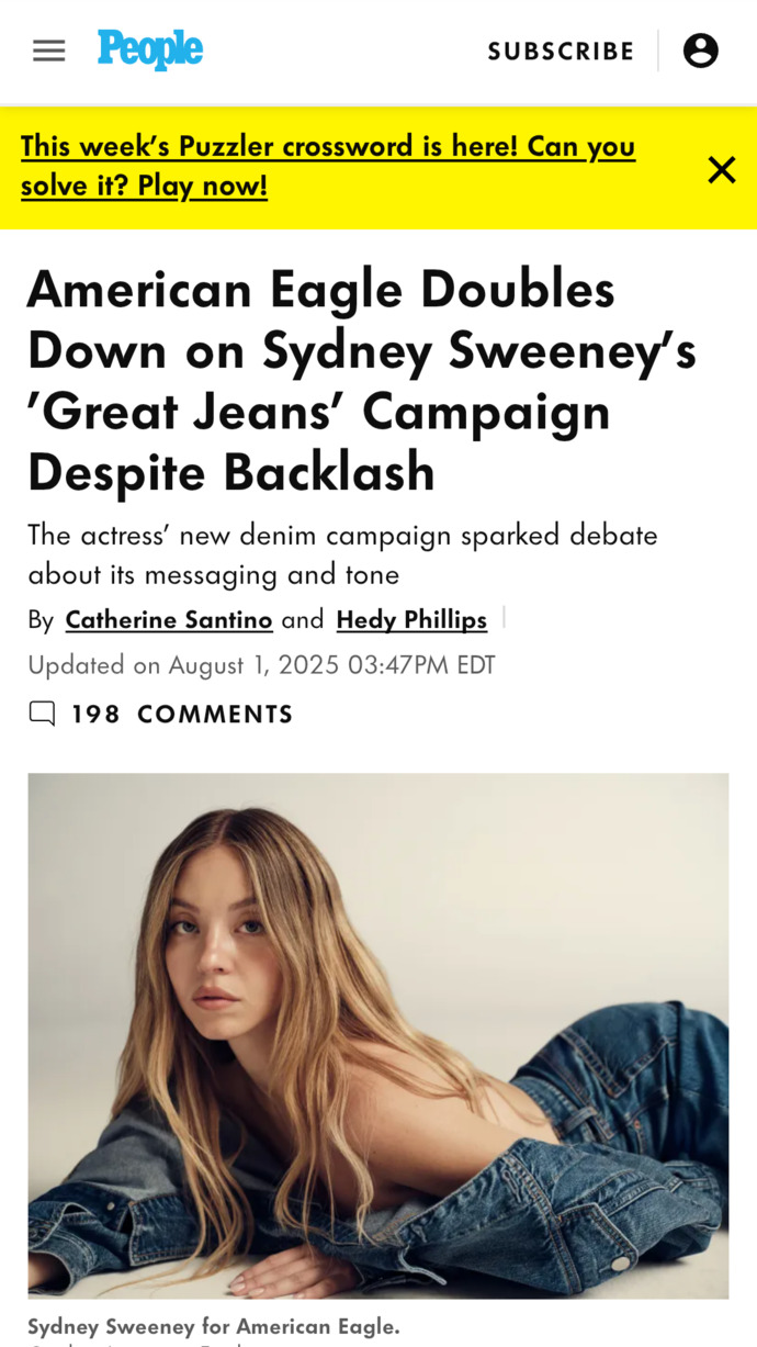 American Eagle Breaks Their Silence And Defense Sydney Sweeney Over Controversial American Eagle Ad, What Are Your Thoughts?