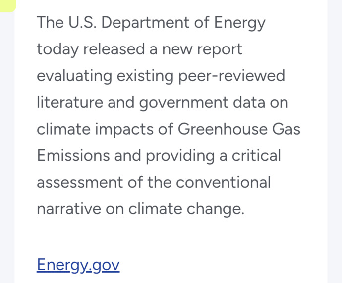 US Dept. of Energy issues new report essentially saying that Climate Change is BS. Why are we destroying our country and economy for nothing?