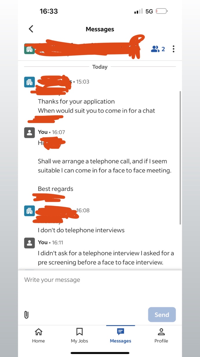 I had a back and forth with a recruiter this afternoon, was I in the wrong or not?