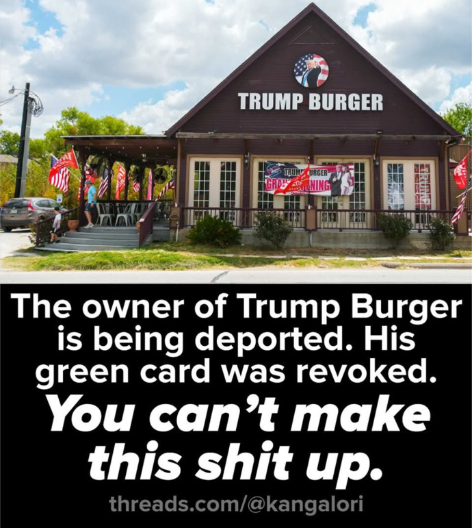 So, Trump Burger co-owner Roland Beainy is facing deportation... how profound is the irony?