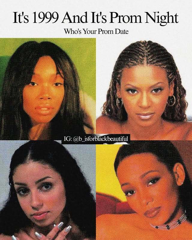 It’s 1999, and it’s prom night. 🤍✨ Who’s your prom date?