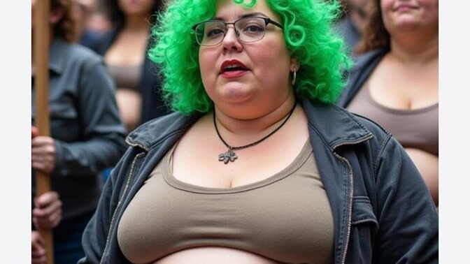 Why do you think these green haired beauties are now flocking to buy American Eagle jeans?