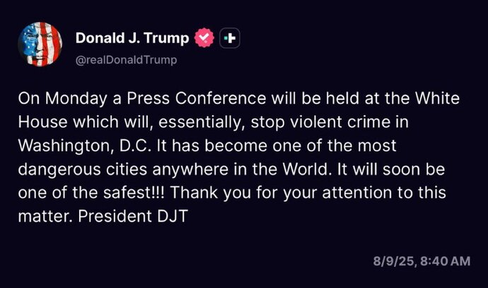 Will Trump take over administration of Washington DC? Should he? What reasons would he give if so? Is this pre planning another J6 coup?