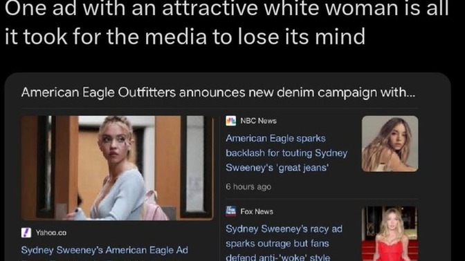 Is the targeting Sydney Sweeny related to racism & body shaming because she's white & a healthy weight?
