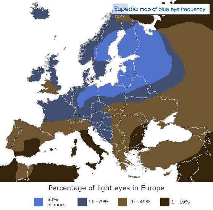 Do you think it seems like blue eyes are more common in white people than black and Asian people?