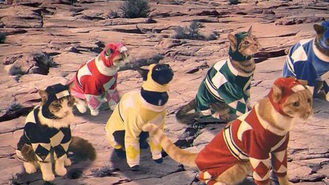 Who would watch a power rangers movie with these little power rangers?