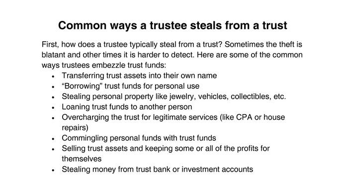 How can a trust fund for minor children be set up to prevent the executor and/or trustee from stealing from the fun?