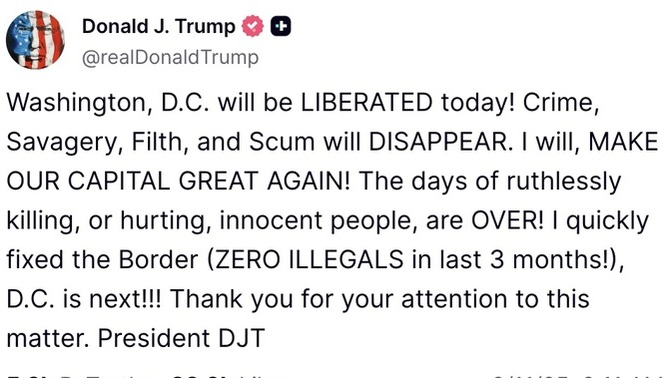 Trump brings security to DC, would you support him doing the same in Crime ridden democrat cities to?