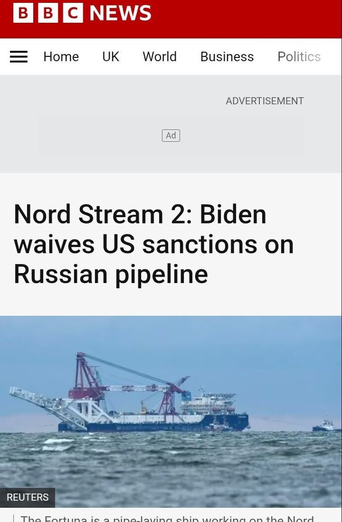 Why did cultist leader Biden give his best buddy, Putin, permission to finish their controversial pipeline?