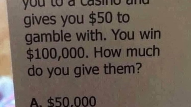 How much you giving back?