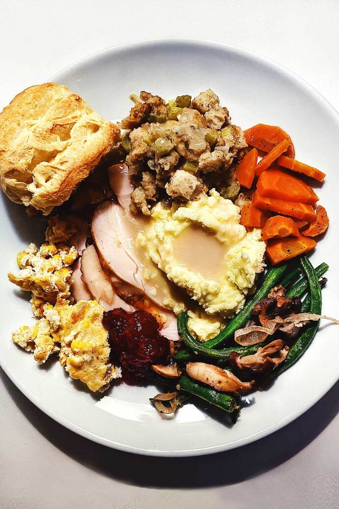 When you have a plate with multiple food items on it how do you usually eat it?
