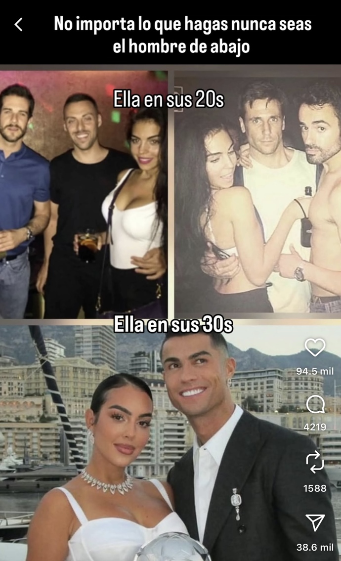 The post reads, no matter what don’t be the man on the bottom. Her in her 20s. Her in her 30s.