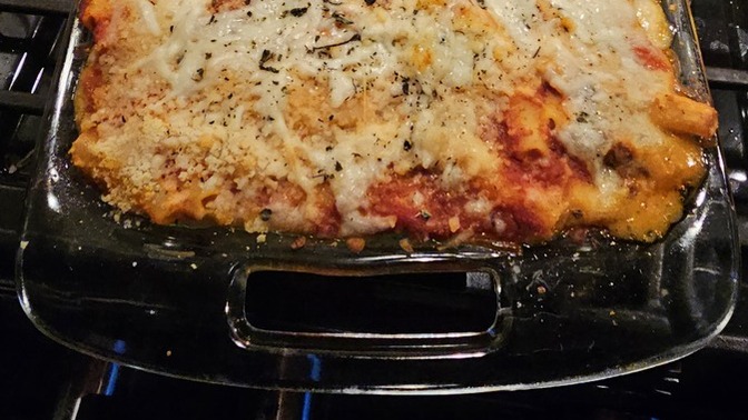 Baked ziti with sausage for dinner! How does it look?