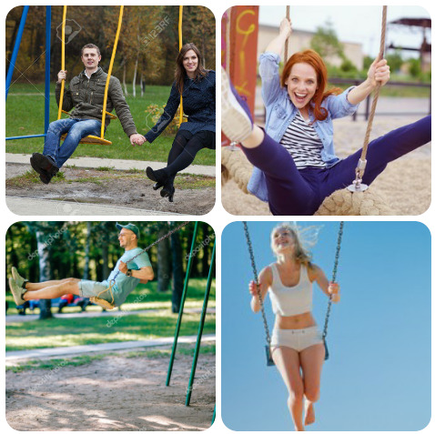 What would you think if you saw two adults on the swings?