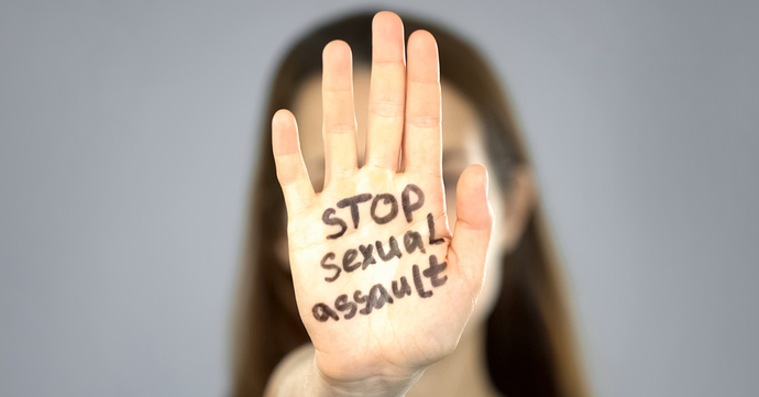 What should be the response if a woman accuses a man of sexual assault and there is no proof or evidence of physical harm?