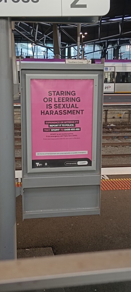 The question is.. What actually constitutes Leering or Staring? And report to police? Surely they have better things to do?