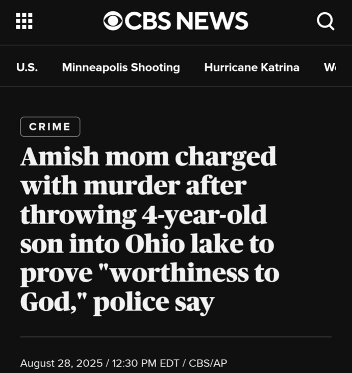 Isnt this another clear example of the dark side of some religious beliefs?