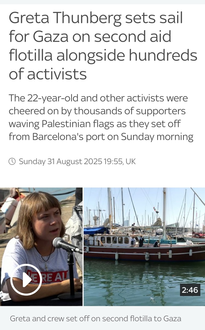 Greta is heading to Gaza, again. What do you think?