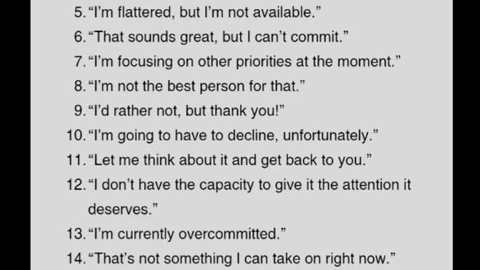 Do you have a hard time telling people "NO"?