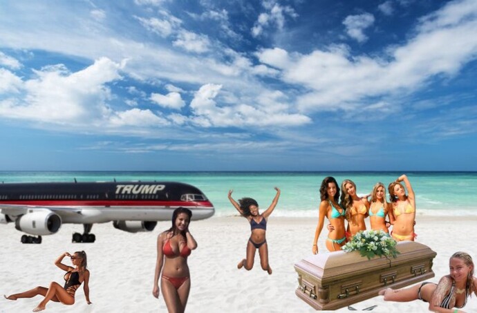 Hey, fellas, Melania gave me the keys! Anyone wanna join me in South Padre for the funeral?