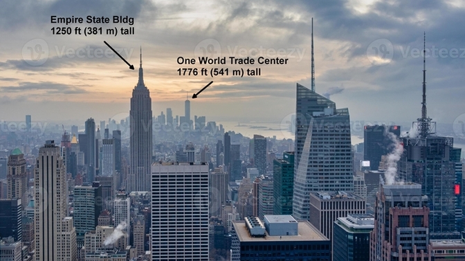 Why is the Empire State Bldg taller than One World Trade Center?