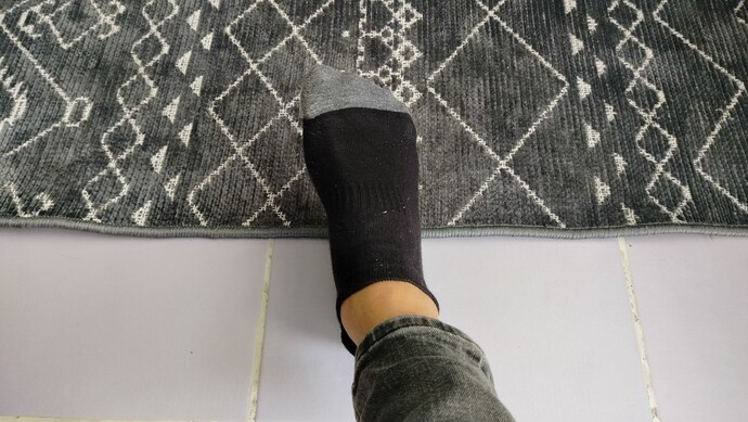 What color socks are on your feet?