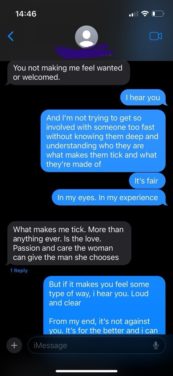 Can you give me feedback on an online dating interaction?