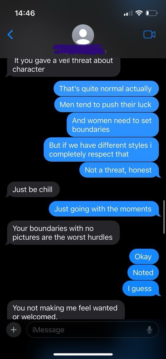 Can you give me feedback on an online dating interaction?