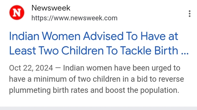 Why does the Indian gov want Indians to have more kids if India is already overpopulated?